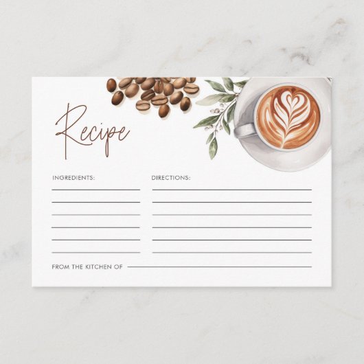 Kaffee Brautparty - Liebe ist Brewing Rezept Begleitkarte (Vorderseite)