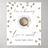 Kaffee Brautparty Liebe ist süß nehmen Sie eine Le Poster (Vorne)