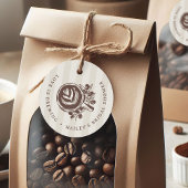 Kaffee-Brautparty "Mokka-Streifen" Geschenkanhänger