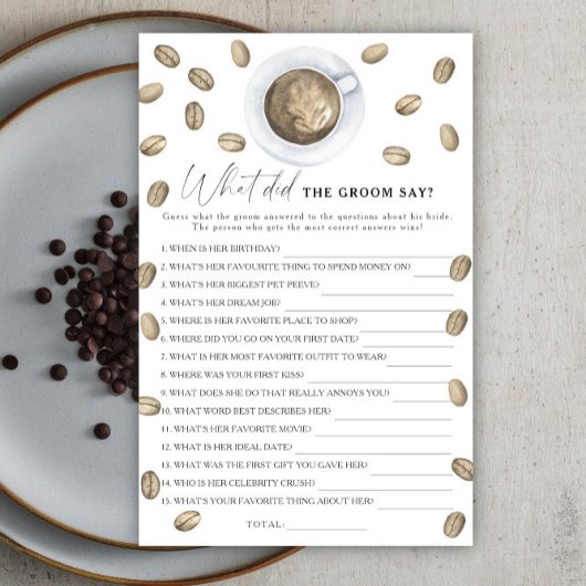 Kaffee Brautparty Was hat der Bräutigam gesagt?