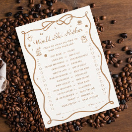 Kaffee-Brautparty würde sie eher Spielkarte machen Einladung