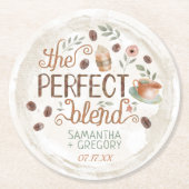 Kaffee-BrautPolterabend | die perfekte Mischung Runder Pappuntersetzer (Vorderseite)