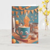 Kaffee Break Birthday Cheer Karte (Gelbe Blume)