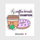 Kaffee Break Champion Wasserdicht Aufkleber (Blatt)