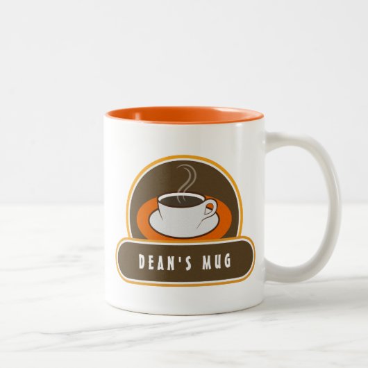 Kaffee Break Kaffee Cup White Orange Café Tasse (Rechts)