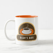 Kaffee Break Kaffee Cup White Orange Café Tasse (Links)