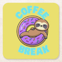 Kaffee Break Sloth Untersetzer
