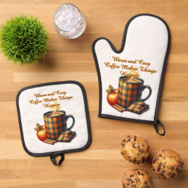 Kaffee bringt die Dinge ins Rollen Ofenhandschuh & Topflappen-Set