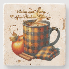 Kaffee bringt die Dinge ins Rollen Steinuntersetzer