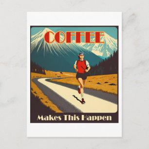 Kaffee bringt dies zum Laufen Postkarte