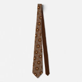 Kaffee Brown Floral Neck Tie Krawatte (Vorderseite)