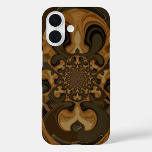 Kaffee Brown Fluid Kaleidoskop Art Print iPhone 16 Hülle