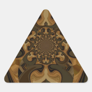 Kaffee Brown Fluid Kaleidoskop Art Print Dreieckiger Aufkleber