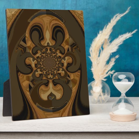 Kaffee Brown Fluid Kaleidoskop Art Print Fotoplatte (Seite)