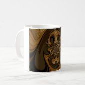 Kaffee Brown Fluid Kaleidoskop Art Print Kaffeetasse (Vorderseite Links)