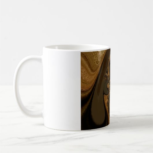 Kaffee Brown Fluid Kaleidoskop Art Print Kaffeetasse (Links)