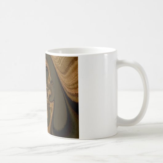 Kaffee Brown Fluid Kaleidoskop Art Print Kaffeetasse (Rechts)