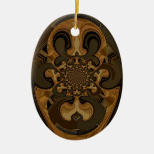 Kaffee Brown Fluid Kaleidoskop Art Print Keramik Ornament