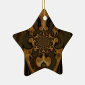 Kaffee Brown Fluid Kaleidoskop Art Print Keramikornament (Rechts)