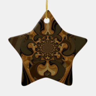 Kaffee Brown Fluid Kaleidoskop Art Print Keramikornament