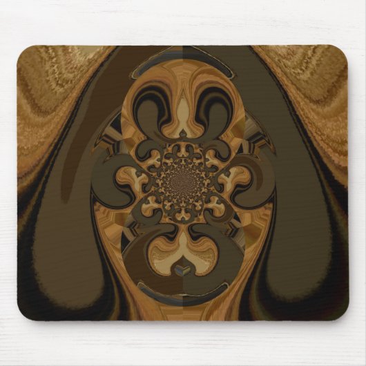 Kaffee Brown Fluid Kaleidoskop Art Print Mousepad (Vorne)