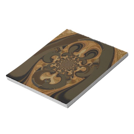 Kaffee Brown Fluid Kaleidoskop Art Print Notizblock (Rotiert)