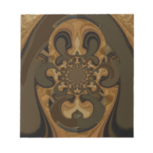 Kaffee Brown Fluid Kaleidoskop Art Print Notizblock