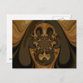 Kaffee Brown Fluid Kaleidoskop Art Print Postkarte (Vorne/Hinten)