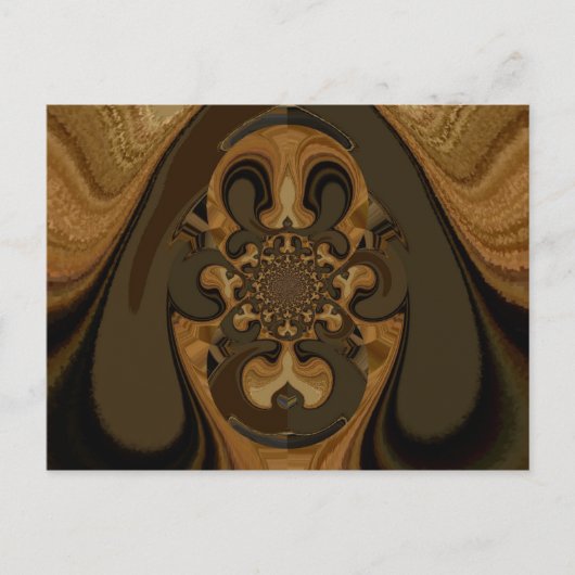 Kaffee Brown Fluid Kaleidoskop Art Print Postkarte (Vorderseite)