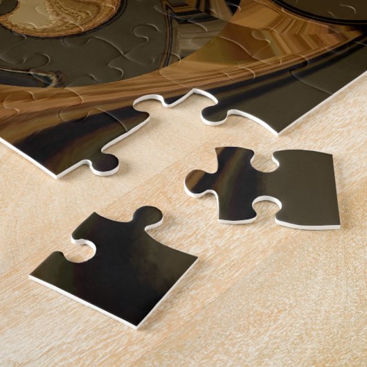 Kaffee Brown Fluid Kaleidoskop Art Print Puzzle (Seite)