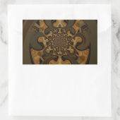 Kaffee Brown Fluid Kaleidoskop Art Print Rechteckiger Aufkleber (Tasche)