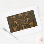 Kaffee Brown Fluid Kaleidoskop Art Print Rechteckiger Aufkleber (Umschlag)