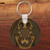 Kaffee Brown Fluid Kaleidoskop Art Print Schlüsselanhänger (Vorderseite)