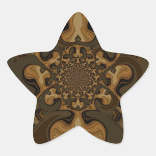 Kaffee Brown Fluid Kaleidoskop Art Print Stern-Aufkleber