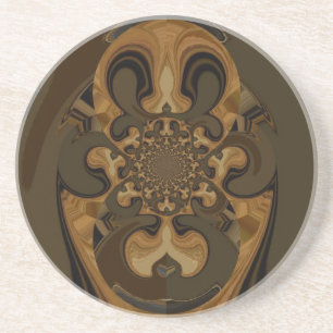 Kaffee Brown Fluid Kaleidoskop Art Print Untersetzer