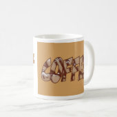 Kaffee Brown Letter Kaffee Tasse (VorderseiteRechts)