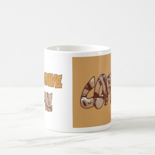 Kaffee Brown Letter Kaffee Tasse (Mittel)