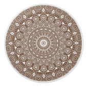 Kaffee Brown Mandala Symmetry Muster Keramikknauf (Vorderseite)