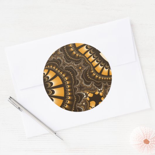 Kaffee Brown Remix Runder Aufkleber (Umschlag)