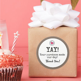 Kaffee Brown Retro mit Herz Geschäft Danke Runder Aufkleber