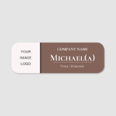 Kaffee Brown & White: Modernes elegantes Business- Namensschild (Vorderseite)