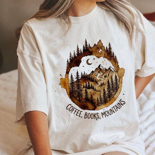 Kaffee Bücher Berge Wald Nacht Kunst Tri-Blend Shirt