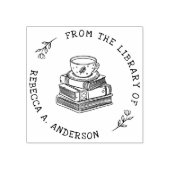 Kaffee & Bücher Buchzeichen der Personalbibliothek Gummistempel (Prägung)
