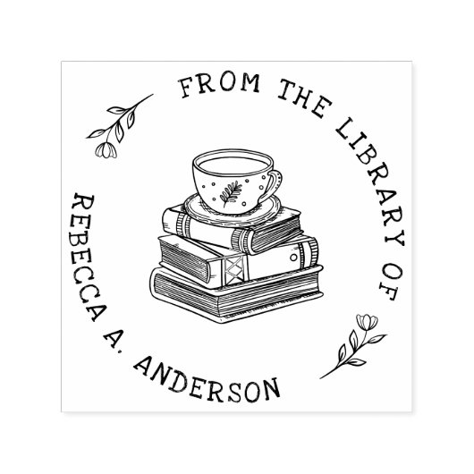 Kaffee & Bücher Buchzeichen der Personalbibliothek Permastempel (Design)