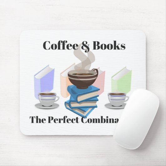 Kaffee & Bücher - die perfekte Kombination Mousepad (Mit Mouse)