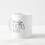 Kaffee Bücher Glück Kaffeetasse (Vorderseite Links)