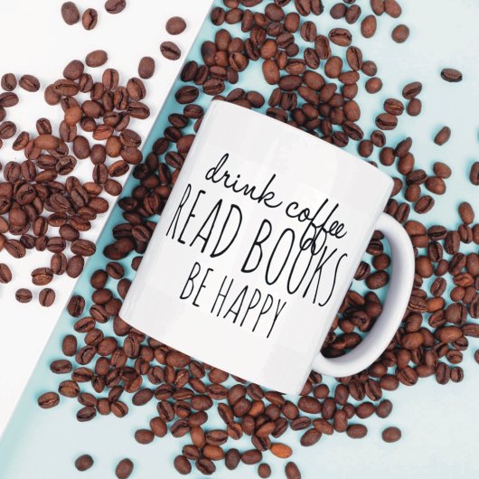 Kaffee Bücher Glück Kaffeetasse