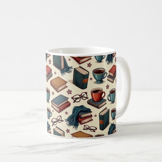 Kaffee & Bücher Kaffeetasse (VorderseiteRechts)