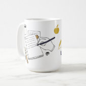Kaffee, Bücher & lange Nächte – personalisierte Ta Kaffeetasse (Vorderseite Links)