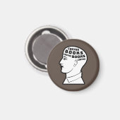 Kaffee & Bücher Magnet (Vorderseite/Rückseite)